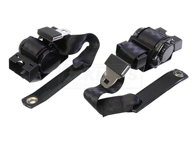 1975-1981 Camaro Seat Belt Set Black With Factory Buckles