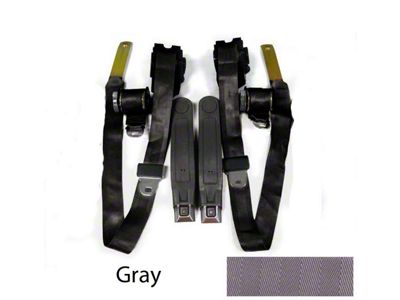 1975-1981 Camaro Seat Belt Set, Gray , With Factory Buckles