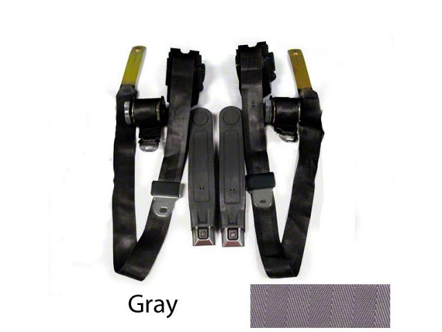 1975-1981 Camaro Seat Belt Set, Gray , With Factory Buckles