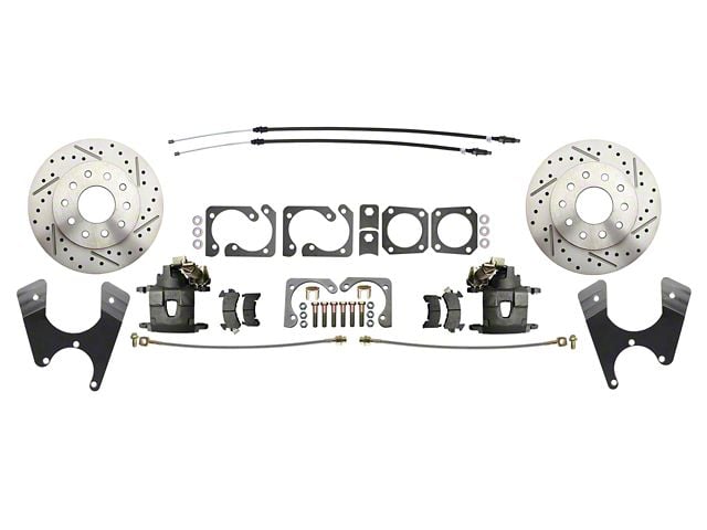 1975-1981 Firebird 10/12 Bolt Pattern Disc Brake Kit with E-Brake & Staggered Shocks