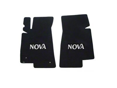 1975-79 Nova Lloyds Ultimat Black Front Floor Mats With Silver Nova Logo