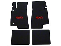 Lloyds Ultimat Black Front/Rear Floor Mats With Red Nova Logo (75-79 Nova)