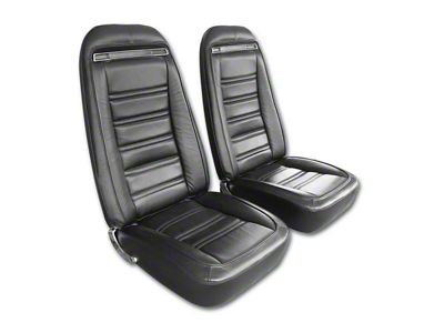 CA 1975 Corvette Seat Covers Driver Leather Black With All Leather Construction