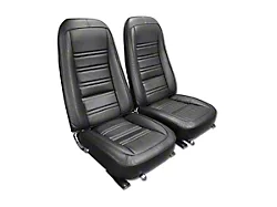 CA 1976-1978 Corvette Seat Covers Driver Leather Black With All Leather Construction 