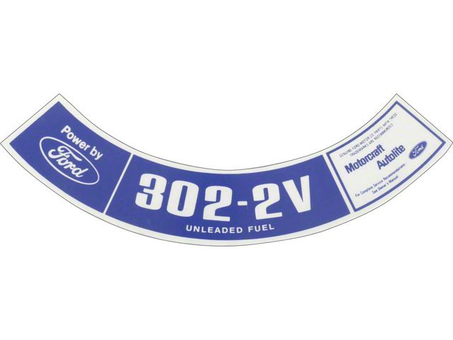 302-2v Reg Fuel Air Clnr Decal