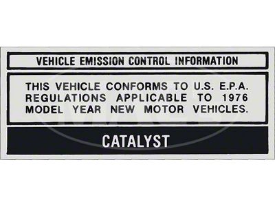 1976 Thunderbird Emission Conforming Decal