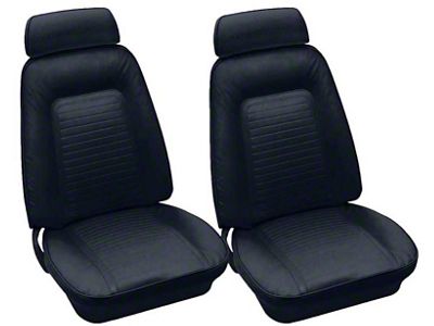 Standard Seat Upholstery Kit; Black Vinyl (77-78 Camaro)