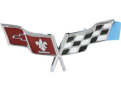 1977 & 1979 Corvette Front Cross Flags Nose Emblem