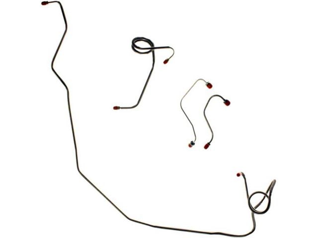 1977-1979 Ford Thunderbird OEM Steel Power Front Disc Brake Line Kit, 4 Pieces (Power Front Disc Brakes)