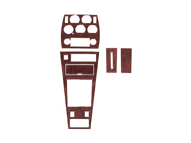 1977-1980 Corvette Center Dash And Console Trim Kit For Cars With Air Conditioning Burlwood