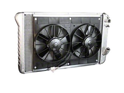 1977-1982 Corvette Aluminum Radiator And Fan Module Assembly Small Block For Cars With Automatic Transmission