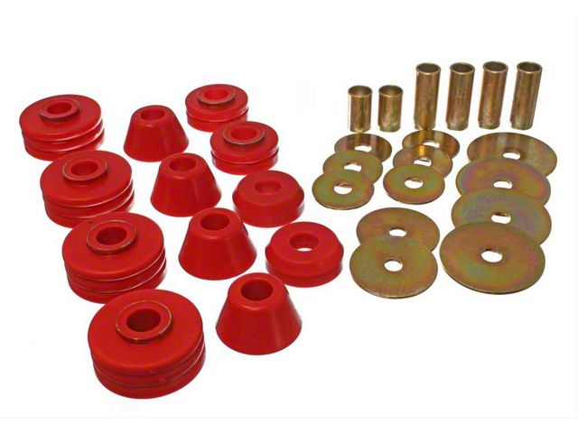 1978-1980 Chevy-GMC Truck Cab Mount Bushings, 1/2 Ton 2WD, Red