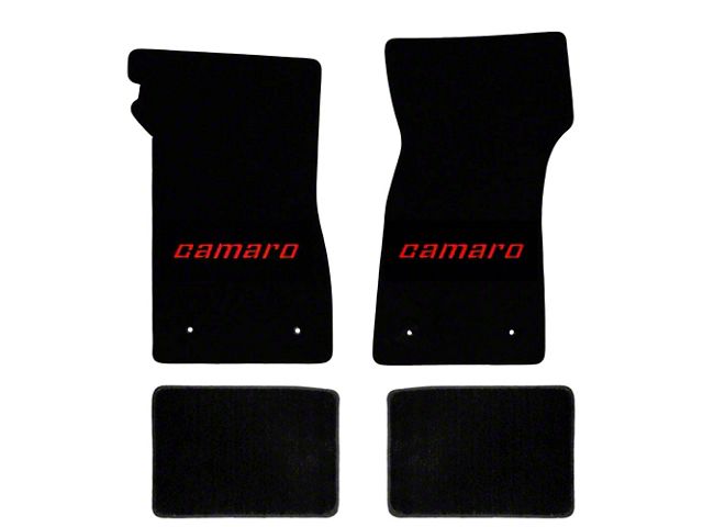 1978-1981 Camaro Lloyds Ultimat Black Front/Back Floor Mats Red Camaro Logo