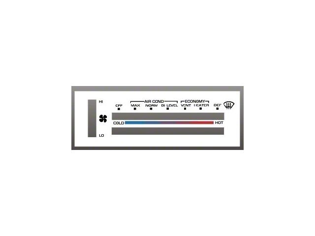 1978-1988 El Camino Chevrolet White Heater Control Overlay,HVAC