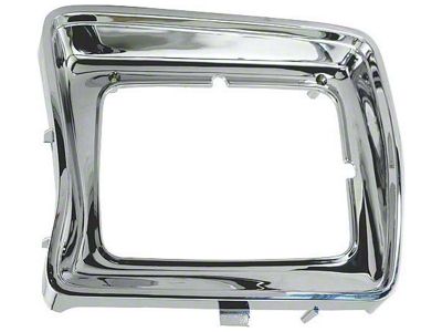 1978-79 Ford Bronco Left Head Lamp Door With Rectangular Head Lamp - Chrome