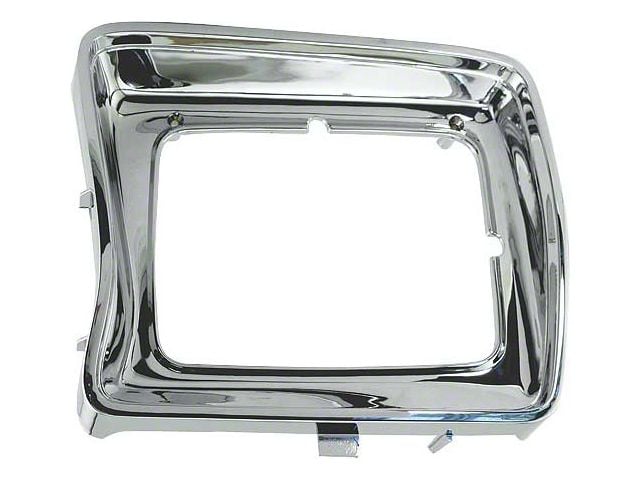 1978-79 Ford Bronco Left Head Lamp Door With Rectangular Head Lamp - Chrome