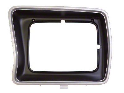 1978-79 Ford Pickup Headlight Door, Argent And Black, Rectangular-Left