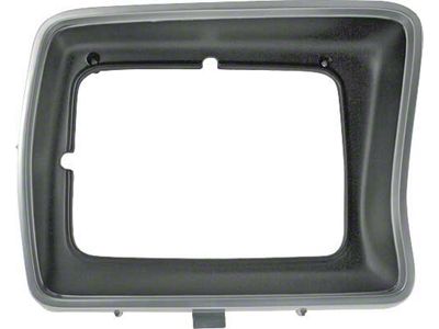 1978-79 Ford Pickup Headlight Door, Argent And Black, Rectangular-Right