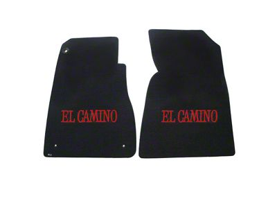 1978-88 El Camino Lloyds Ultimat Black Floor Mats Red El Camino Logo