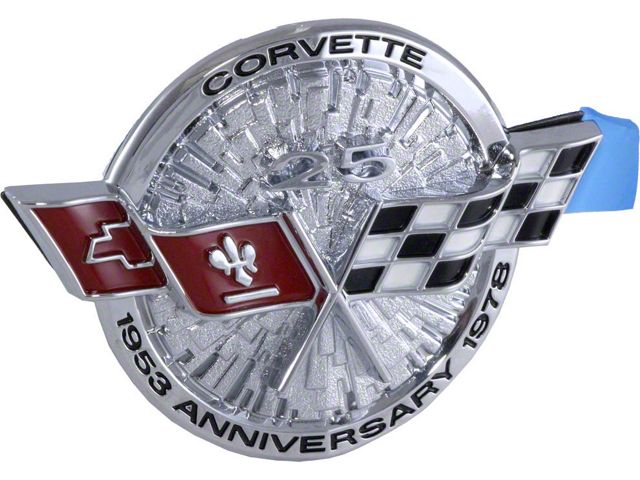1978 Corvette Front Emblem Silver Anniversary