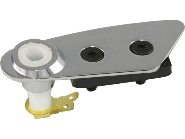 T-Top Roof Lock Plate, With Switch, Left, Chrome, 1978