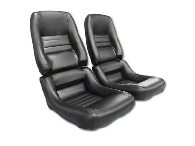 CA 1978 Pace Car & 1979-1982 Corvette Black Driver Leather Seat Covers Mounted On Foam With 4 Bolster