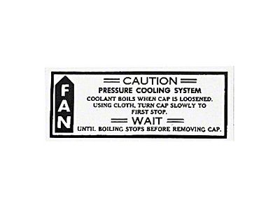 1979-1980 Corvette Radiator Caution Decal (Sports Coupe)