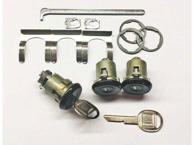 1979-1981 Camaro Door&Trunk Lock Set W/Black Door Face
