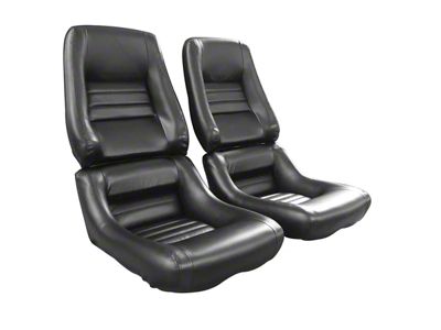 CA Leather/Vinyl Seat Covers,w/4 Bolster, DriverBlack,79-82