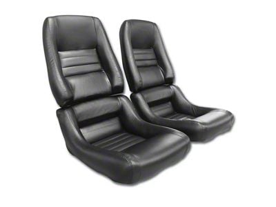 CA Seat Covers,w/4 Panel, All Leather, Driver Black,79-82