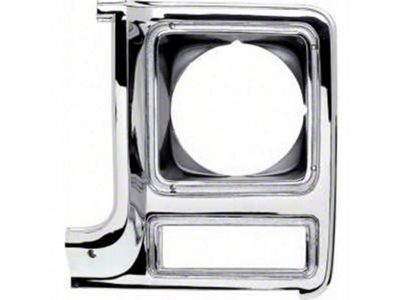 79-80 Chevy-GMC Headlight Bezel, Chrome/Black, Left