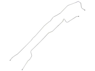 2WD Longbed 3/8 Fuel Lines - 2 Pieces, Rear Tank To Splitter, Driver's Side Routing - Stainless Steel (80-83 F-100; 80-86 F-150; 80-86 F-250; 80-86 F-350)