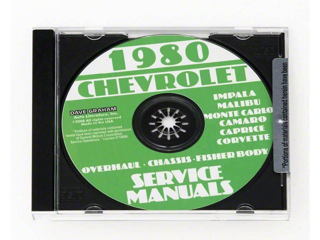 1980 Full Size Chevy Overhaul/Chassis/Body Service Manuals (CD-ROM)