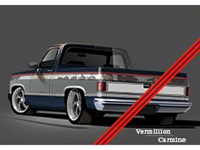 1981-1987 Chevy Chevy-GMC Truck Two-Tone Paint Break Stripe, Vermillion/Dark Carmine