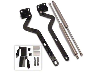 1981-1987 Chevy-GMC Truck Billet Aluminum Hood Hinges, Black Anodized, Steel Hood