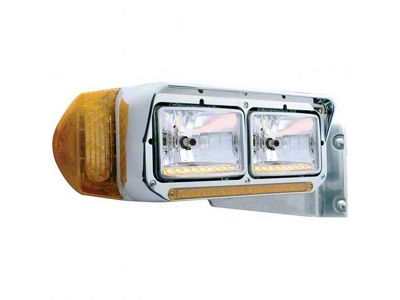 1981-1991 Chevy-GMC Truck Crystal Headlight With Amber Position Light, Dual Headlight Models, High Beam, 4x6