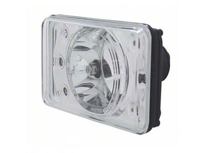 1981-1991 Chevy-GMC Truck Crystal Projector Headlight With White LED Position Light, Dual Headlight Models, High Beam, 4x6
