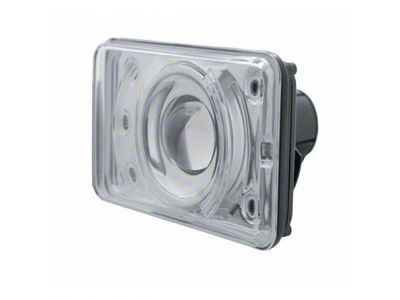 1981-1991 Chevy-GMC Truck Crystal Projector Headlight With White LED Position Light, Dual Headlight Models, Low Beam, 4x6