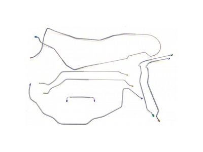 1981-87 Chevrolet/GMC Truck 4WD 1/2-Ton Longbed w/o Load Valve Power Disc Brake Line Set 9pc, Stainless