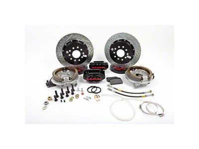 Baer SS4+ Rear Big Brake Kit with 13-Inch Rotors; Black Calipers (82-92 Camaro w/ OE Borg Warner 9-Bolt C-Clip Housing Ends)