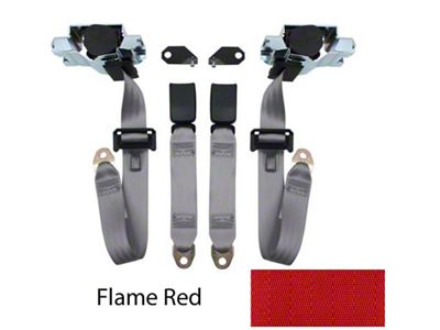 1982-1992 Camaro Front Seat Belt Kit Flame Red