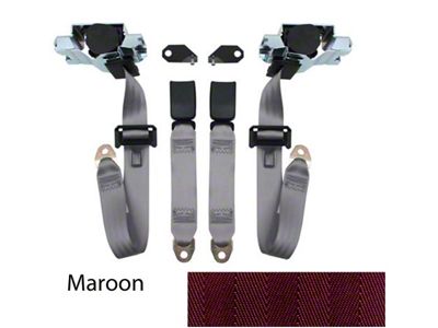 1982-1992 Camaro Front Seat Belt Kit Maroon