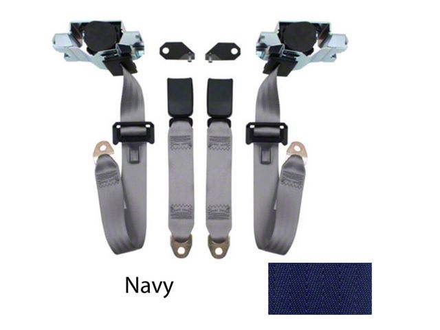 1982-1992 Camaro Front Seat Belt Kit Navy