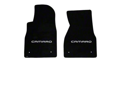 1982-1992 Camaro Lloyds Black Front Floor Mats, Red Camaro