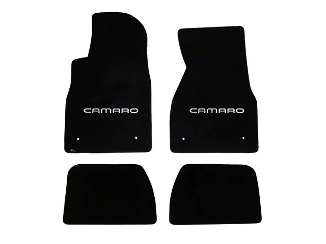 1982-1992 Camaro Lloyds Ultimat Black Front Floor Mats Silver Camaro