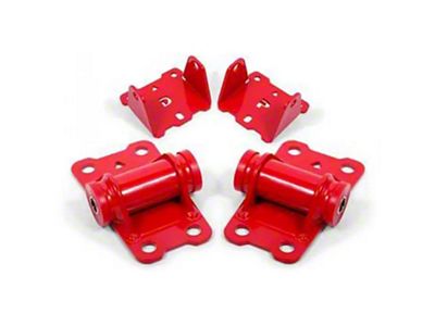BMR Upper and Lower Motor Mount Kit with Polyurethane Bushings; Red (82-92 Firebird)