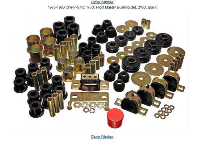 1982-2003 Chevy-GMC S-SeiesTruck Front Master Bushing Set, 2WD, Black