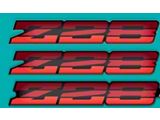 1983-87 Z28/IROC-Z '85-'87 Z28-Bowtie Rocker/Rear Bumper Domed Decal Emblem Kit 3 Pcs Red