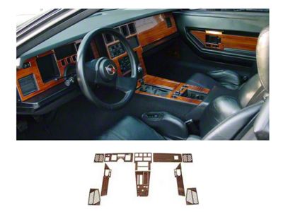 1984-1989 Corvette Coupe Dash & Console Kit No-Mar Wood-Like Rosewood