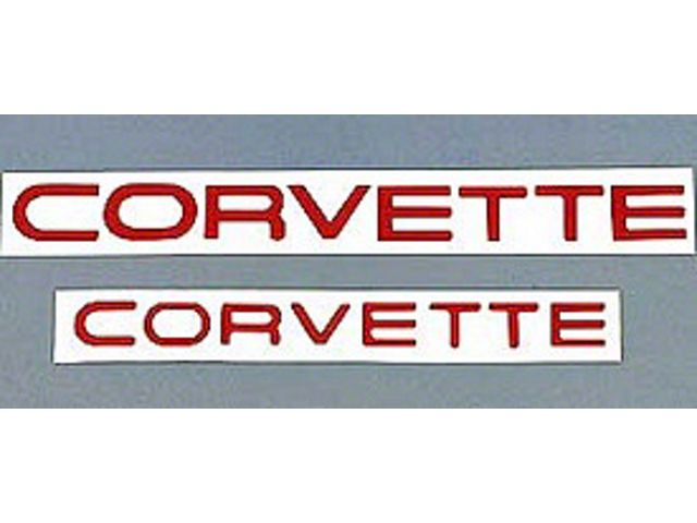 Front Corvette Lettering Kit Ecklers Lettering Decal Kit Red (84-90 Corvette C4)